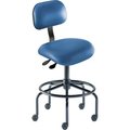 Biofit BioFit Antimicrobial Stool, 25"-32" Seat Height, Blue Vinyl - Black Steel Base - Eton Series ETS-H-RC-T-XF-XA-06-P28542